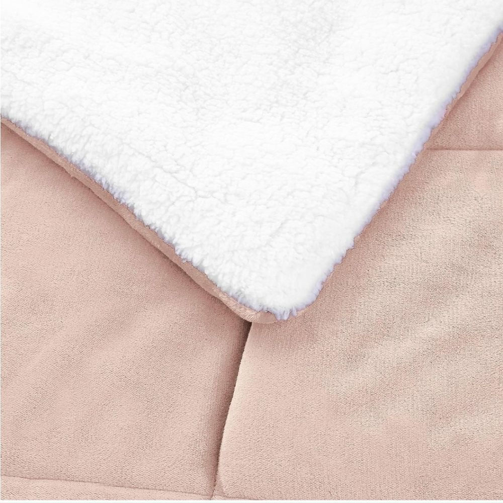 Ultra soft micromink sherpa comforter bed set blush twin new in box - Picture 3 of 7